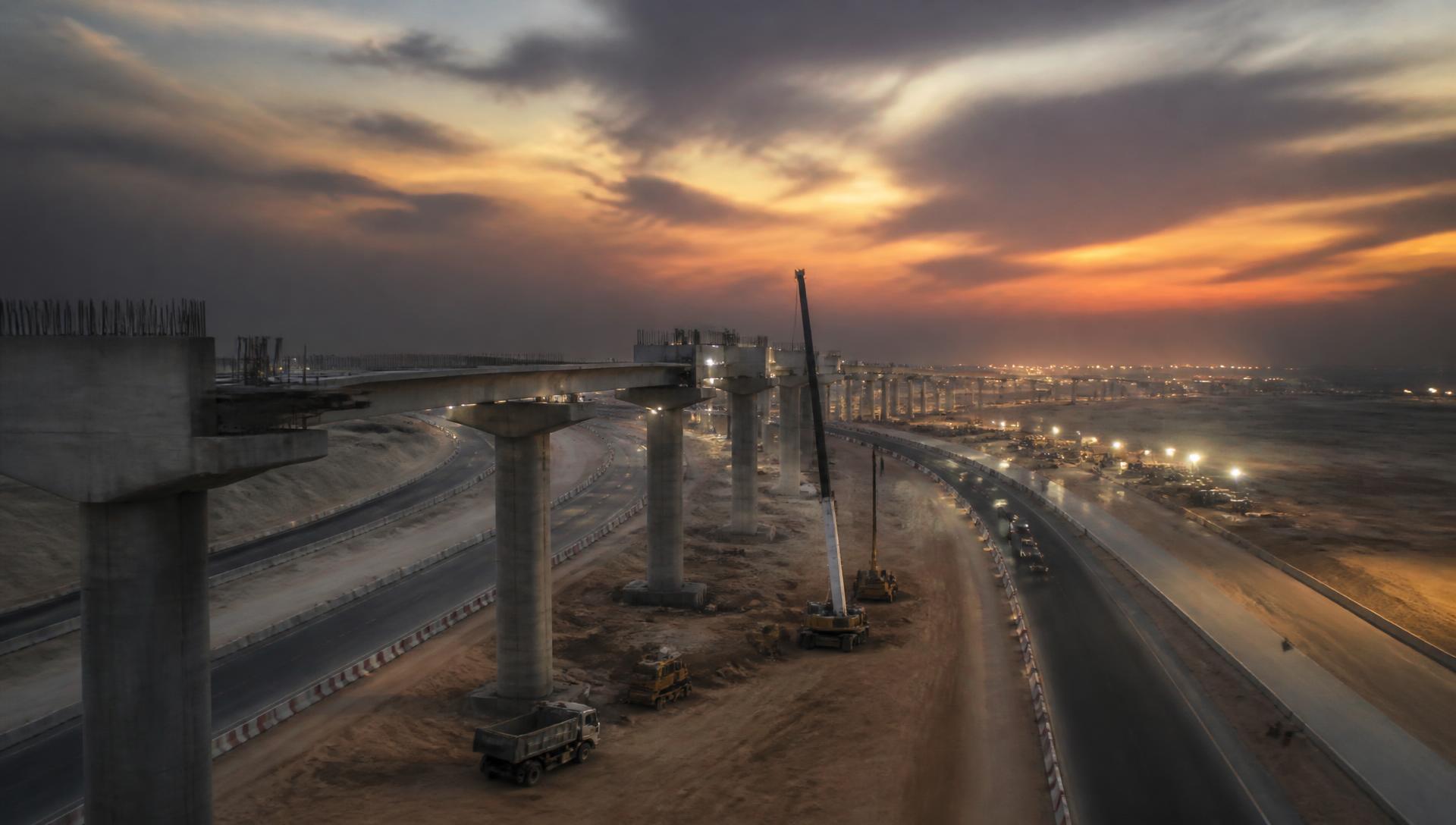 أعمال المقاولات العامة والبنية التحتية لشركة محور التعمير